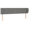 Image de vidaXL TÃªte de lit avec oreilles Gris foncÃ© 183x23x78/88 cm Tissu
