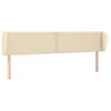 Image de vidaXL TÃªte de lit avec oreilles CrÃ¨me 183x23x78/88 cm Tissu