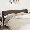 Image de vidaXL Tête de lit avec oreilles Marron foncé 203x23x78/88 cm Tissu