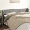 Image de vidaXL Tête de lit avec oreilles Gris clair 203x23x78/88 cm Velours
