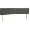Image de vidaXL TÃªte de lit avec oreilles Gris foncÃ© 203x23x78/88 cm Velours