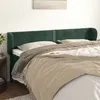 Image de vidaXL Tête de lit avec oreilles Vert foncé 203x23x78/88 cm Velours