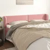 Image de vidaXL Tête de lit avec oreilles Rose 203x23x78/88 cm Velours
