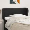 Image de vidaXL Tête de lit avec oreilles Noir 83x23x78/88 cm Similicuir