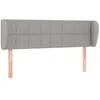 Image de vidaXL TÃªte de lit avec oreilles Gris clair 147x23x78/88 cm Tissu