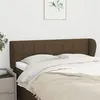 Image de vidaXL Tête de lit avec oreilles Marron foncé 147x23x78/88 cm Tissu