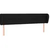 Image de vidaXL TÃªte de lit avec oreilles Noir 163x23x78/88 cm Tissu