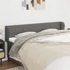 Image de vidaXL Tête de lit avec oreilles Gris foncé 183x23x78/88 cm Tissu