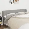 Image de vidaXL Tête de lit avec oreilles Gris clair 203x23x78/88 cm Tissu