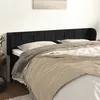 Image de vidaXL Tête de lit avec oreilles Noir 203x23x78/88 cm Velours