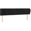 Image de vidaXL TÃªte de lit avec oreilles Noir 203x23x78/88 cm Velours
