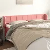 Image de vidaXL Tête de lit avec oreilles Rose 203x23x78/88 cm Velours