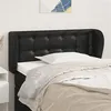 Image de vidaXL Tête de lit avec oreilles Noir 103x23x78/88 cm Similicuir