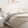 Image de vidaXL Tête de lit avec oreilles Blanc 163x23x78/88 cm Similicuir