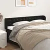 Image de vidaXL Tête de lit avec oreilles Noir 203x23x78/88 cm Similicuir