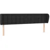 Image de vidaXL TÃªte de lit avec oreilles Noir 203x23x78/88 cm Similicuir