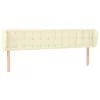 Image de vidaXL Tête de lit avec oreilles Crème 203x23x78/88 cm Similicuir