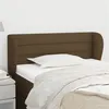 Image de vidaXL Tête de lit avec oreilles Marron Foncé 83x23x78/88 cm Tissu