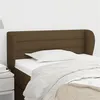 Image de vidaXL Tête de lit avec oreilles Marron foncé 103x23x78/88 cm Tissu