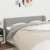 Image de vidaXL Tête de lit avec oreilles Gris clair 163x23x78/88 cm Tissu