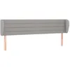 Image de vidaXL TÃªte de lit avec oreilles Gris clair 163x23x78/88 cm Tissu