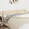 Image de vidaXL Tête de lit avec oreilles Crème 203x23x78/88 cm Tissu