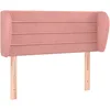 Image de vidaXL Vidaxl Tête De Lit Avec Oreilles Rose 93x23x78/88 Cm Velours