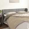 Image de vidaXL Tête de lit avec oreilles Gris clair 183x23x78/88 cm Velours
