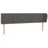 Image de vidaXL TÃªte de lit avec oreilles Gris foncÃ© 183x23x78/88 cm Velours