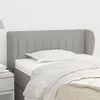 Image de vidaXL Tête de lit avec oreilles Gris clair 93x23x78/88 cm Tissu