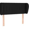 Image de vidaXL TÃªte de lit avec oreilles Noir 93x23x78/88 cm Tissu