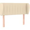 Image de vidaXL vidaXL Tête de lit avec oreilles Crème 93x23x78/88 cm Tissu