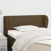 Image de vidaXL Tête de lit avec oreilles Marron foncé 103x23x78/88 cm Tissu3117375