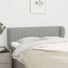 Image de vidaXL Tête de lit avec oreilles Gris clair 147x23x78/88 cm Tissu