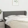 Image de vidaXL Tête de lit avec oreilles Gris foncé 147x23x78/88 cm Tissu