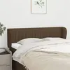 Image de vidaXL Tête de lit avec oreilles Marron foncé 147x23x78/88 cm Tissu