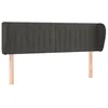 Image de vidaXL TÃªte de lit avec oreilles Gris foncÃ© 147x23x78/88 cm Velours
