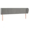 Image de vidaXL TÃªte de lit avec oreilles Gris clair 203x23x78/88 cm Velours