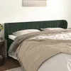 Image de vidaXL Tête de lit avec oreilles Vert foncé 203x23x78/88 cm Velours