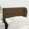 Image de vidaXL Tête de lit avec oreilles Marron Foncé 83x23x78/88 cm Tissu