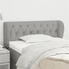 Image de vidaXL Tête de lit avec oreilles Gris clair 93x23x78/88 cm Tissu