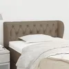 Image de vidaXL Tête de lit avec oreilles Taupe 93x23x78/88 cm Tissu