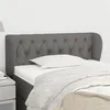 Image de vidaXL Tête de lit avec oreilles Gris foncé 103x23x78/88 cm Tissu3117471