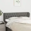 Image de vidaXL Tête de lit avec oreilles Gris foncé 147x23x78/88 cm Tissu