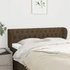Image de vidaXL Tête de lit avec oreilles Marron foncé 147x23x78/88 cm Tissu