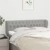 Image de vidaXL Tête de lit avec oreilles Gris clair 163x23x78/88 cm Tissu3117486