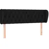 Image de vidaXL TÃªte de lit avec oreilles Noir 163x23x78/88 cm Tissu
