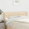 Image de vidaXL Tête de lit avec oreilles Crème 163x23x78/88 cm Tissu