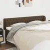 Image de vidaXL Tête de lit avec oreilles Marron foncé 183x23x78/88 cm Tissu