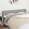 Image de vidaXL Tête de lit avec oreilles Gris clair 203x23x78/88 cm Tissu